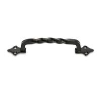 Amig - Tirador - Modelo 1002 - Fabricado en Acero - Herraje Rústico - Medida: 130mm - Sin Placa - Incluye Tornillería - Ideal para muebles - Acabado: Negro
