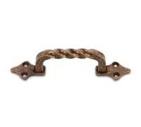 Amig - Tirador - Modelo 1002 - Fabricado en Acero - Herraje Rústico - Medida: 90mm - Sin Placa - Incluye Tornillería - Ideal para muebles - Acabado: Cuero