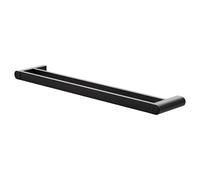 Amig - Toallero de baño Doble Barra Mod. OMA-1 - Soporte de Pared para Toallas con Tornillos incluidos - 640 x 125 x 30 mm - Zamak - Negro Mate