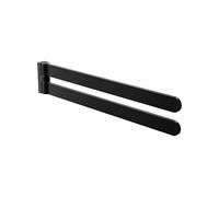 Amig - Toallero de baño Doble móvil Mod. OMA-3 - Soporte de Pared para Toallas con Tornillos incluidos - 434 x 75 x 30 mm - Zamak - Negro Mate