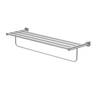 Amig - Toallero de baño repisa Mod. Gorliz-1 - Soporte de Pared para Toallas con Tornillos incluidos - 655 x 132 x 205 mm - Acero Inoxidable - Plateado - Cromado Brillo