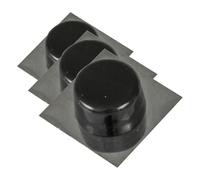 Amig - Tope Adhesivo para Puertas de Paso - 45 x 45 mm - Modelo 405 - Plástico - Acabado Negro Inoxidable - Base Metálica Cuadrada - Fijación en el Suelo - Fácil Instalación (Paquete de 3)