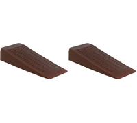 Amig - Tope de puerta de cuña - Color Marrón - Retenedor de Puertas de Plástico - Cuña Plástico Resistente con Marcas Antideslizantes - Protege Paredes y Muebles - Apto para Todo Tipo de Suelos