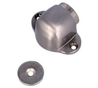 Amig - Tope Magnético para Puertas - 44 x 40 mm - Fijación al Suelo Mediante 2 Tornillos - Retenedor para Proteger Paredes contra Golpes y Rozaduras - Evita Portazos - Zamak Plateado Brillo