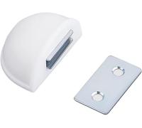Amig - Tope Magnético para Puertas de Paso - Diámetro 48 x 25 mm - Plástico - Blanco - Fijación en el Suelo - Protección para tus Puertas, Ventanas y Muebles (Paquete de 5)