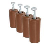 Amig - Tope para Persianas Enrrollables de Plástico Marrón | Amortiguador con Tornillo M5 Antióxido y Arandela Exterior | Resistente a la Intemperie | Longitud: 40 mm (Paquete de 4)