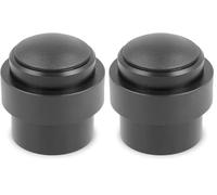 Amig - Tope para Puerta - Fijación al Suelo con Tornillo Invisible - Para Todo Tipo de Suelos - Evita Golpes y portazos - con Goma Antideslizante - Ø30x36 mm - Negro Mate (Paquete de 2)