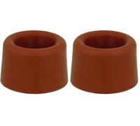 Amig - Tope para Puertas - Ø30 x 25 mm - Fijación al Suelo Mediante Tornillo - Retenedor Simple para Proteger Paredes contra Golpes y Rozaduras - Evita Portazos - Plástico Marrón (Paquete de 2)
