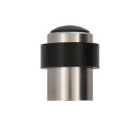 Amig - Tope para puertas de paso - Plateado - Ø30 mm - Aluminio - Para atornillar - Incluye tirafondos - Tope de puertas con goma antideslizante - Mod. 206