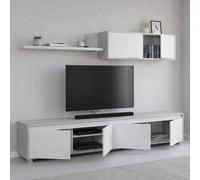 Amir - Pared Decorativa, Blanco, 4 Estantes