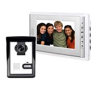 AMOCAM Sistema de timbre de videoportero con cable de 7 pulgadas, monitor LCD, kit de teléfono de video para puerta, soporte de monitoreo, desbloqueo, intercomunicador de puerta de doble vía para