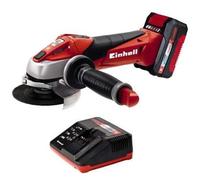 Einhell Amoladora angular con batería TE-AG 18/115 Li Kit Power X-Change (18 V, 115 mm diámetro de disco, 28 mm profundidad de corte, incl. 3,0 Ah batería y cargador), Rojo