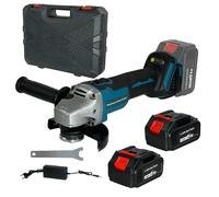 Amoladora Angular a Batería Linea Hd | 2 baterías de 21V, 125mm, Motor sin escobillas, 4 velocidades regulables, radial.