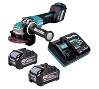 Amoladora angular a batería Makita GA 044 GU201, 40 V máx., 125 mm, X-LOCK sin escobillas + 2 baterías de 4,0 Ah + cargador