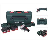 Amoladora angular a batería Metabo WPB 18 LT BL 11-125 Quick, 18 V, 125 mm, sin escobillas + 2 baterías de 5,5 Ah + cargador + metaBOX (613059660)