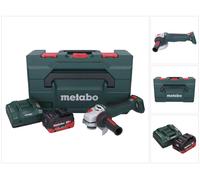 Amoladora angular a batería Metabo WPB 18 LT BL 11-125 Quick de 18 V y 125 mm sin escobillas + 1 batería de 8,0 Ah + cargador + metaBOX