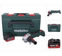 Amoladora angular a batería Metabo WPB 18 LT BL 11-125 Quick de 18 V y 125 mm, sin escobillas + 1 batería de 8,0 Ah + metaBOX —sin cargador—