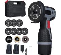 Amoladora angular de 28000 RPM, amoladora angular inalámbrica, herramienta eléctrica de pulido. Mini amoladora angular con batería de 16,8 V y 2 baterías de 1500 mAh, y discos de corte. Pantalla digit