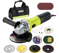 Amoladora angular DEWINNER de 1000W, 2000-12000 RPM, con 20 accesorios, amoladora profesional con bolsa de herramientas, discos de 125 mm, para cortar y lijar
