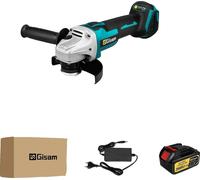 Amoladora angular eléctrica Gisam, motor sin escobillas, velocidad de 10000 RPM, juego de 1 batería