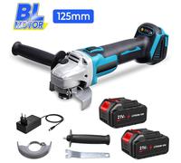 Amoladora angular eléctrica inalámbrica sin escobillas de 125 mm, máquina pulidora de 4 velocidades, herramienta eléctrica para trabajar la madera, compatible con batería Makita de 18 V No Battery