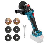 Amoladora Angular Inalámbrica 125 mm para Makita 18V (sin batería) | 600W, Amoladora eléctrica sin escobillas, 4 velocidades, 6 discos y mango auxiliar