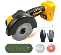 Amoladora angular inalámbrica, kit de amoladora angular sin escobillas compatible con batería Dewalt de 20 V, herramienta de amoladora eléctrica de 12 000 RPM con 6 discos de desbaste de 10 cm, 2