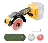 Amoladora angular inalámbrica para Dewalt 20 V, 12 000 rpm, herramienta de corte inalámbrica, amoladora eléctrica, motor sin escobillas con 6 cuchillas de 100 mm para cortar madera, plástico y metal