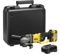 Amoladora angular inalámbrica Stanley Fatmax V20, 18V, 125mm, con batería de 4 Ah y cargador de 2 A, modelo SFMCG400M1K-QW