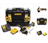 Amoladora angular sin cable DeWalt DCG 406 M1 18V 125mm sin escobillas + 1x batería 4.0Ah + cargador + TSTAK