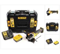 Amoladora angular sin cable DeWalt DCG 406 P1 18V 125mm sin escobillas + 1x batería 5.0Ah + cargador + TSTAK