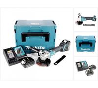 Amoladora angular sin cable Makita DGA 506 RTJ 18 V 125 mm sin escobillas + 2x batería recargable 5,0 Ah + cargador + Makpac