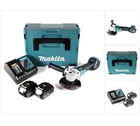 Amoladora angular sin cable Makita DGA 511 RFJ 18V 125mm sin escobillas + 2x batería recargable 3.0Ah + cargador + Makpac