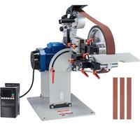 Amoladora de banda de 72 x 2 pulgadas, pulidora con variador de frecuencia (VFD) y 3 moldes de molienda