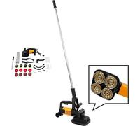 Amoladora de hormigón de 3800W, fresadora de hormigón con mango, 6 niveles de regulación de velocidad, 6000 RPM, amoladora angular, fresadora de rehabilitación con 4 discos de molienda de diamante de 