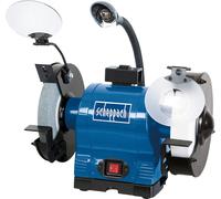 Amoladora doble Scheppach BG200AL | Motor de inducción de 550 vatios | Diámetro de la muela: 200 milímetros | Protector contra chispas