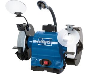 Amoladora doble Scheppach BG200AL | Motor de inducción de 550 vatios | Diámetro de la muela: 200 milímetros | Protector contra chispas