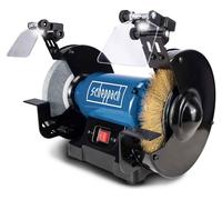 Amoladora doble Scheppach SM200LB con iluminación LED, 230V | 500 vatios | Piedra de amolar 200x20 mm | Grano K36 | Cepillo de alambre de 16 mm de ancho
