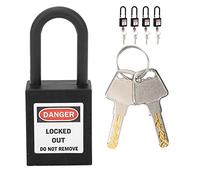 AMONIDA Candado de Seguridad de Nailon, 5 Juegos de Cerraduras de Bloqueo y Etiquetado para Uso Industrial, Aislamiento de 38 Mm para Plantas de Energía y Fábricas (BLACK)