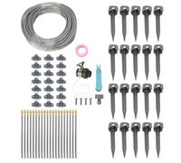 AMONIDA de Riego de Jardín Kit de Nebulización Ajustable para Invernaderos y Césped Manguera de PVC 4/7 de 82 Pies con Conectores Rápidos