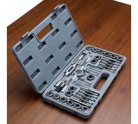 AMONIDA Juego de Machos y Matrices Métricos, Kit de Herramientas de Roscado, 17 Machos y Matrices M3-M12 con Caja de Almacenamiento de Bordes de Corte Cónicos, Ideal para Reparación de Roscas Internas