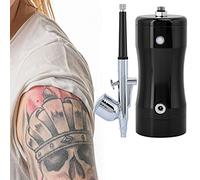 AMONIDA Kit de Aerógrafo Profesional Mini Juego de Aerógrafo en Aerosol de 0,3mm Compacto para Pintura de Modelos, Pintura Artística, Camisetas (BLACK)