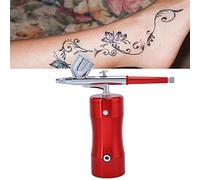AMONIDA Kit de Aerógrafo Profesional Mini Juego de Aerógrafo en Aerosol de 0,3mm Compacto para Pintura de Modelos, Pintura Artística, Camisetas (rojo)