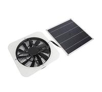 AMONIDA Kit de Ventilador de Panel Solar, Potente Extractor de 100 W para Cobertizo de Invernadero, Ventilador Redondo de 10 Pulgadas con Alto Flujo de Aire (WHITE)