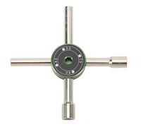 AMONIDA Llave Cruzada para Gabinete de Control Eléctrico, Llave Universal Duradera de Acero Inoxidable de 4 Vías para Mantenimiento RC, 4mm, 5,5mm, 7mm y 8mm (GREEN)