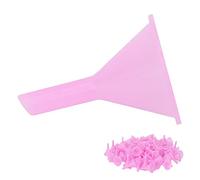 AMONIDA Mini Embudo Separador de Plástico, Juego de 100 para Transferencia de Líquidos y Elaboración, Perfecto para Perfumes y Tóner, Ligero Portátil (PINK)