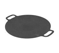 AMONIDA Parrilla Coreana con Revestimiento Antiadherente, Plancha Redonda Grande para Barbacoa, para Fiestas de Cocina en Interiores y Exteriores (28CM)
