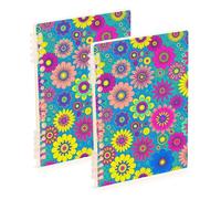 Amooorous Cuaderno de dibujo estético Indie de tamaño A5 de 8.3 x 5.7 pulgadas, cuaderno en espiral resistente al desgaste, 60 hojas de ancho para escuela y oficina, paquete de 2