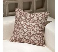 Amor Virisso, Fundas de Almohada Florales neutrales con Estampado de Bloques, Fundas Decorativas de Estilo campestre, para sofá, Sala de Estar, Cama, 1 Unidad, 61 x 61 cm, Marrón
