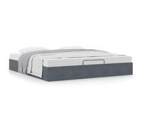 Amorsee Canapé Abatible 180 x 200 cm, Cama Canape 180 x 200 cm, Cama Tapizada 180 x 200 cm, con Somier y Espacio de Almacenamiento, Cama Matrimonio Gris Oscuro